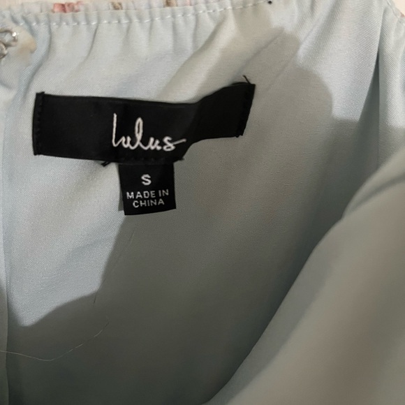 Lulus Cascading Crush Pale Blue Floral Print Tiered Bustier Midi Dress - Picture 7 of 7